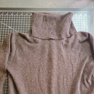 Brown Chunky Knit Turtleneck Sweater